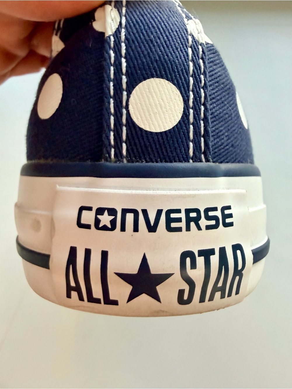Brand new Converse Navy and White Polka Dot Low Top Sneakers - Picture 5 of 7